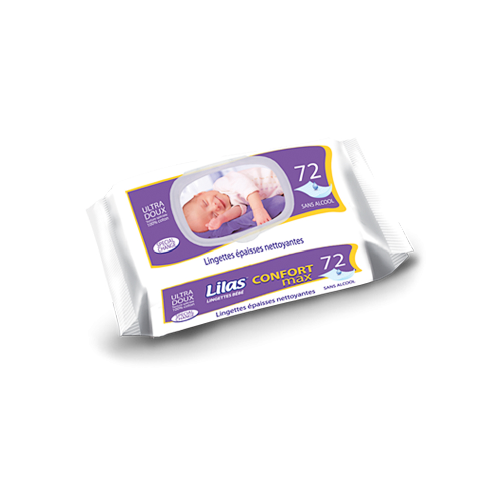 Lingettes Bébé épaisses nettoyantes Lilas Confort Max عقارب